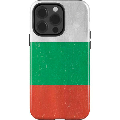 Bulgarian Flag Distressed iPhone 14 Pro Impact Case